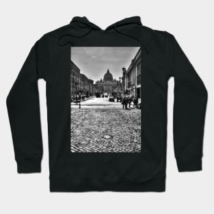 Sistine Chapel, Rome, Black And White Hoodie